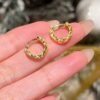 Gold placer flashy starry sky car flower ear clips earrings ear clips niche popular design